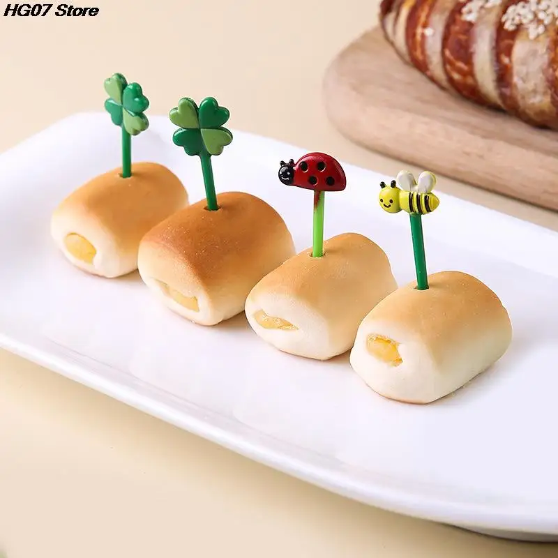 8/12Pcs Kids Fruit Picks Needle Stick Toothpicks Mini Creative Fruit Cake Dessert Food Forks Lunch Box Decor Bento Accessories fruit fork food picks food toothpicks