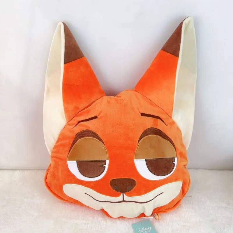 Hot Disney Stitch Plush Pillow Zootopia Dual Use Soft Stuffed Kids Cushion Blanket Nick Air Conditioning Cushion Coral Fleece