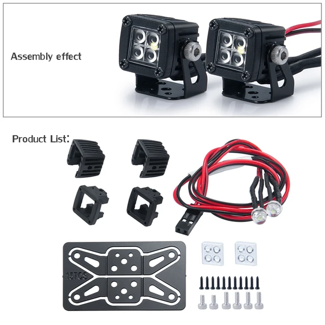 Kit Rétroviseurs Avec LED Pour Voiture RC Axial SCX6 1/6 | Noirs, Feux Jaunes - FLYXM