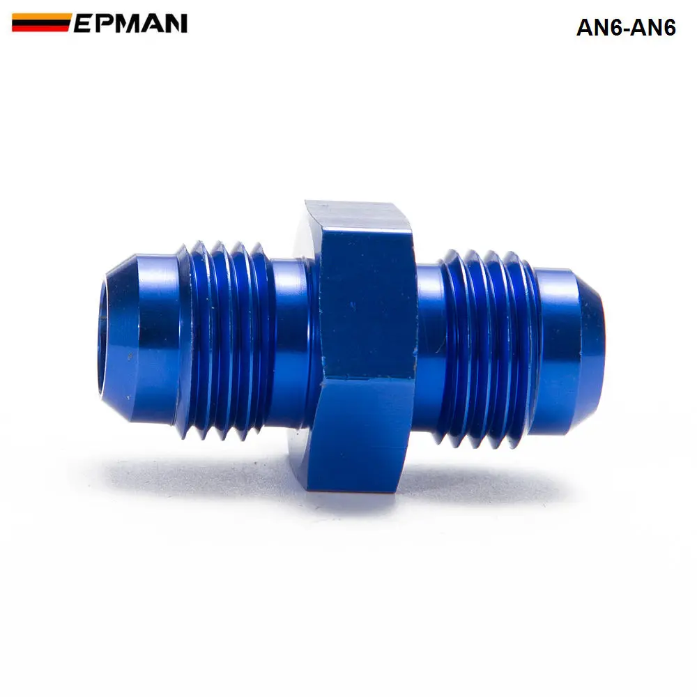 10PCS/LOT Blue 6AN AN6 Flare Union Aluminum Fitting Hose End Connector Fitting Adapter For Oil Cooler/Gauge AN6-AN6