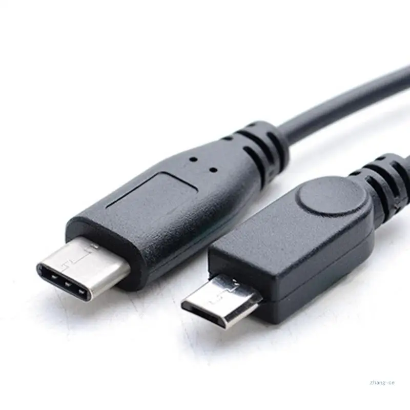 M5TD Type-C Female to Micro USB Male + Type C Male Cable-Dual Functionality
