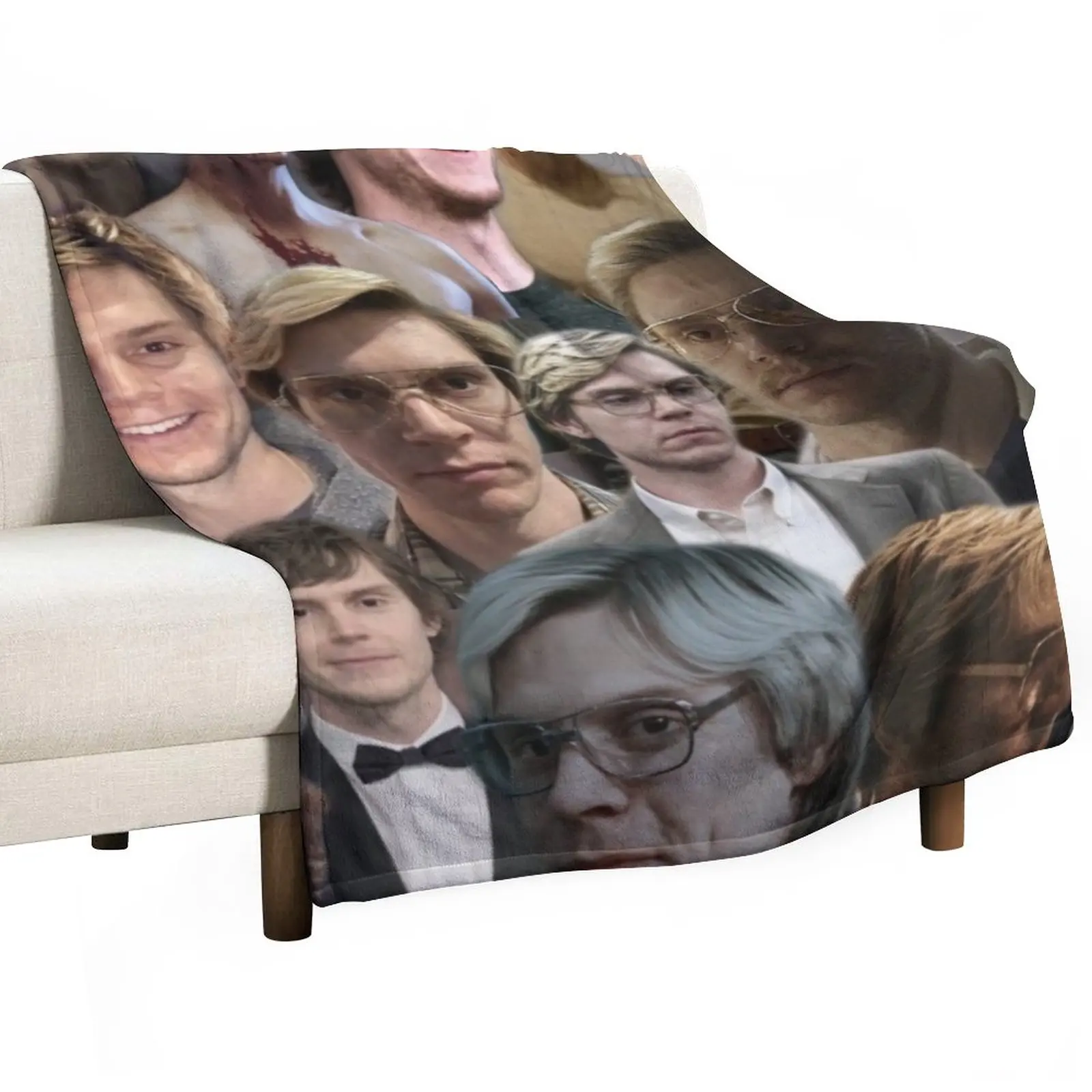 

evan peters photo collage high quality Throw Blanket Blanket Luxury Travel Blanket Comforter Blanket