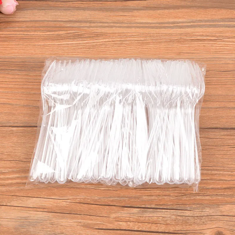 Description Picture 6 of item95Pcs Disposable Fork Cake Dessert Dim Fruit Forks Dinnerware Thickening Plastic Forks For Wedding Birthday Party Utensil Supply