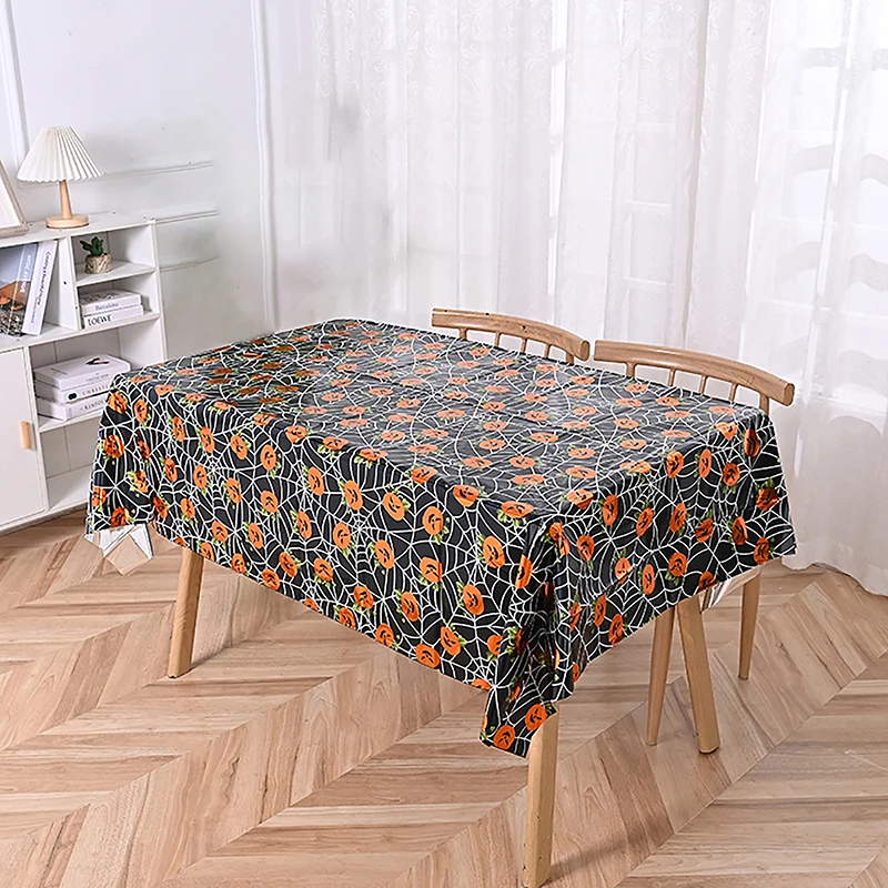 

1Pc Halloween Tablecloth Pumpkin Spider Web Bat Ghost Table Cover Clothes For Halloween Festival Party Home Table Decoration