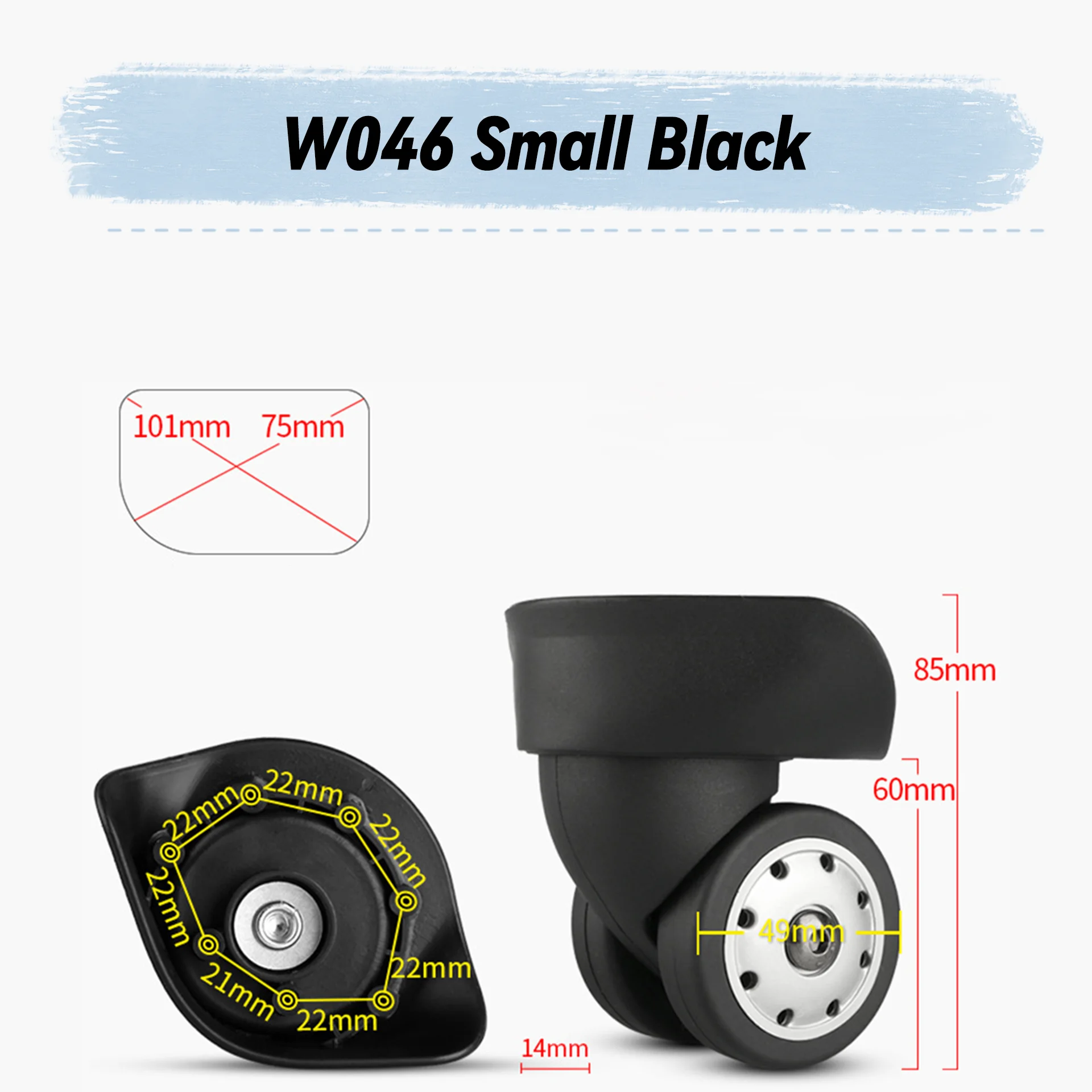 Suitable For The French Ambassador W046 Universal Wheel Replacement Suitcase Wheel Accessories Wheels Casters Smooth Silent