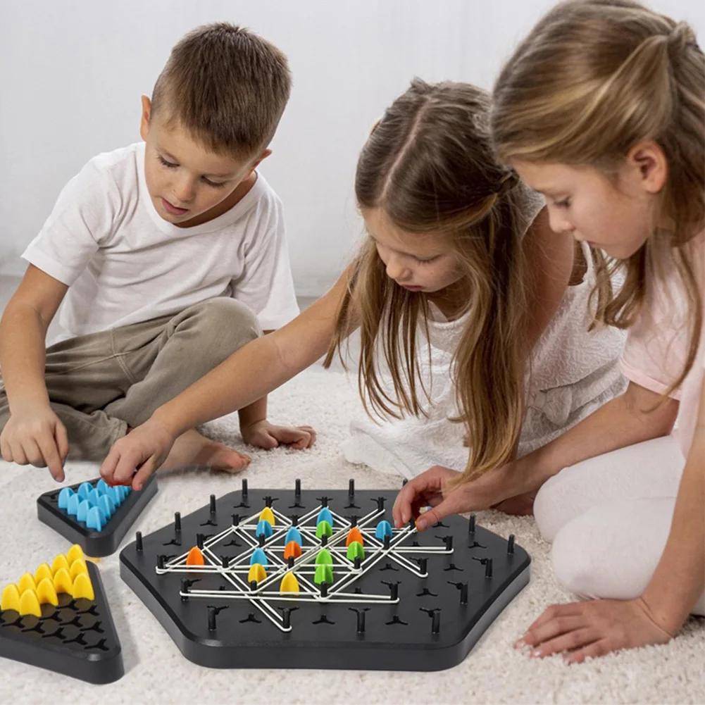 Chain Triangle Triggle Rubber Band Game Educational Interactive Game Battle Set  Teaser Strategy Game For Family Party Gift 3