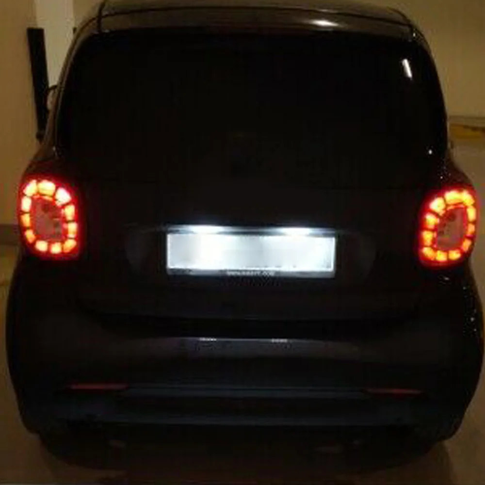 

3528 License Plate Light 2pcs Lamp For Smart Fortwo 453 Coupe C453 Cabriolet A453 18-SMD White 12-30V Durable Part