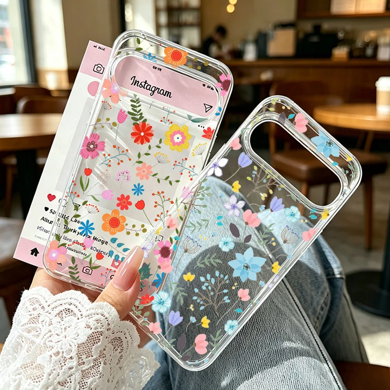 Fresh Flowers Printed Clear Phone Case - Stylish Protective Cover