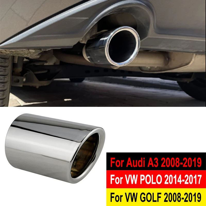 Exhaust muffler tip Stainless Steel Car For Audi A3 8V 8P Sportback VW Golf Variant 6 POLO 6R GOLF MK7 Tailpipe