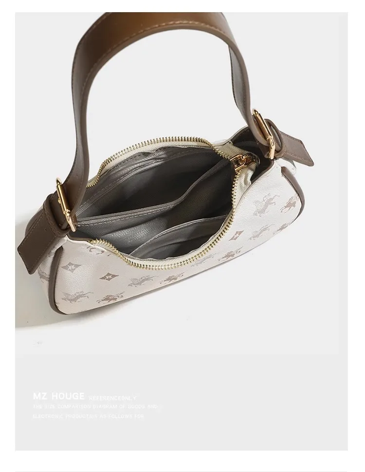 Vista lateral da bolsa de meia-lua