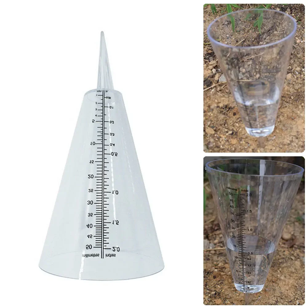 1*Conical Rain Gauge Plastic Clear Outdoor Home Garden DIY Craft Tool Professional 10*21.5cm For Easy Observation Tools New
