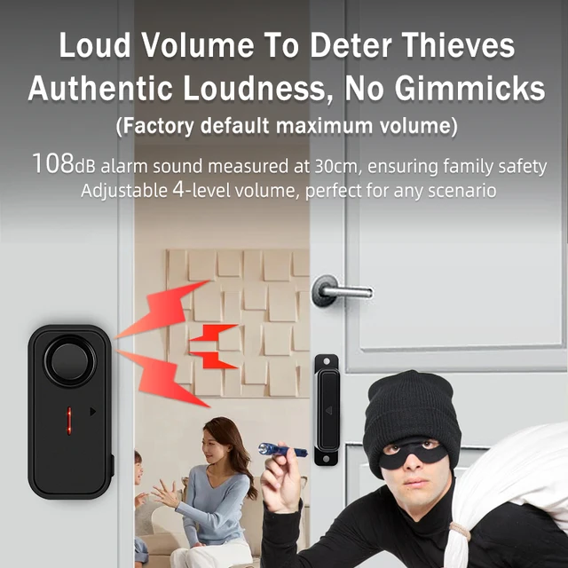 Waterproof Door Window Alarm Sensor Security With Remote Control Burglar Alarm Magnetic Sensor Door Alert System Home Protection 5
