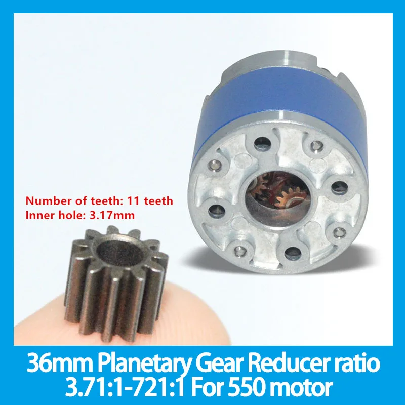 Relação de Redutor de Engrenagem Planetária de 36 mm 3.71:1721:1 para Motor 550