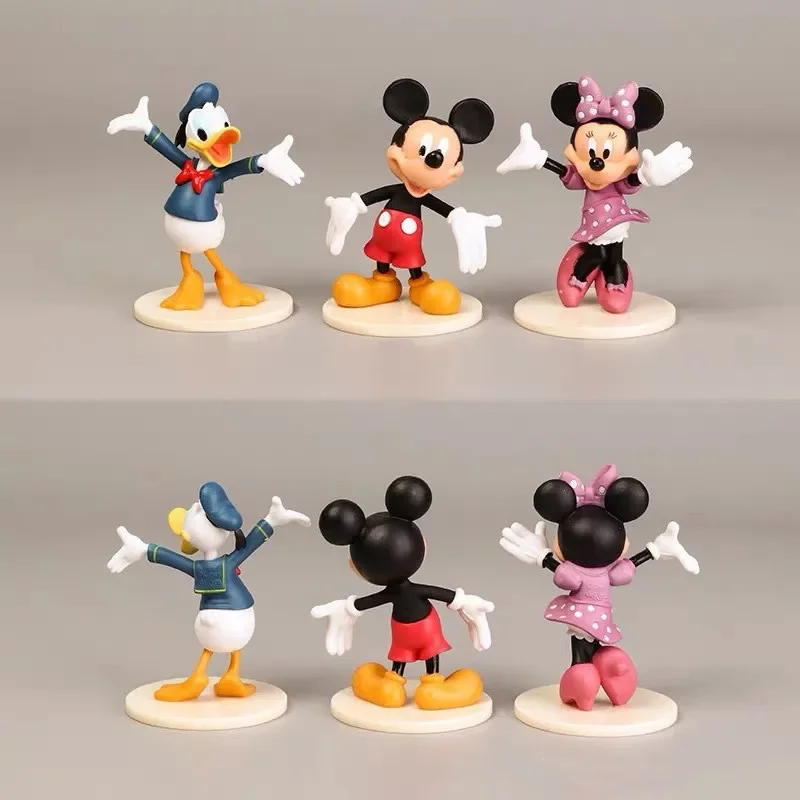 6Pcs/Set MINISO Mickey Mouse Anime Figures PVC Minnie Donald Duck Goofy Dolls Figurines Model Toys Decoration For Kids Gift - Bilde 2