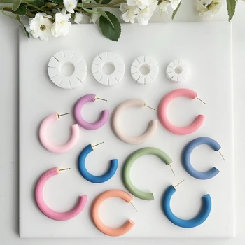Soft Pottery Earring Polymer Clay Cutter Diameter 20/25/30/35mm Ring Shape Mold DIY Earring Pendant Jewelry Making Tool