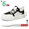 Cow Leather Elevator Shoes for Men Height Increase 3/6/8cm Breathable Lift Sneakers Hidden Heels Taller Thick-soled Casual Shoes 4