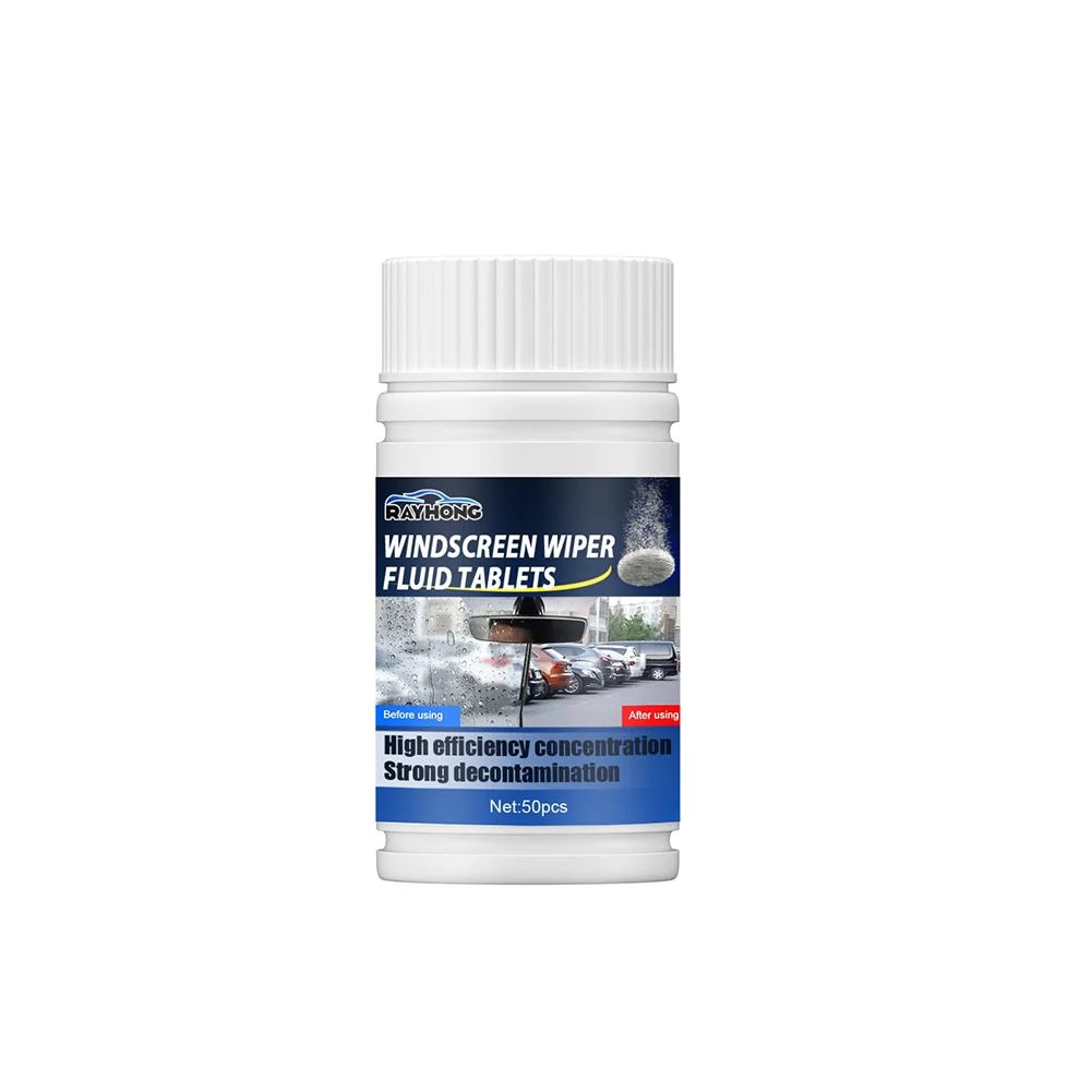50 Pieces Solid Car Effervescent Tablets Car Windshield Concentrated Clean Tablets for Kitchen Window