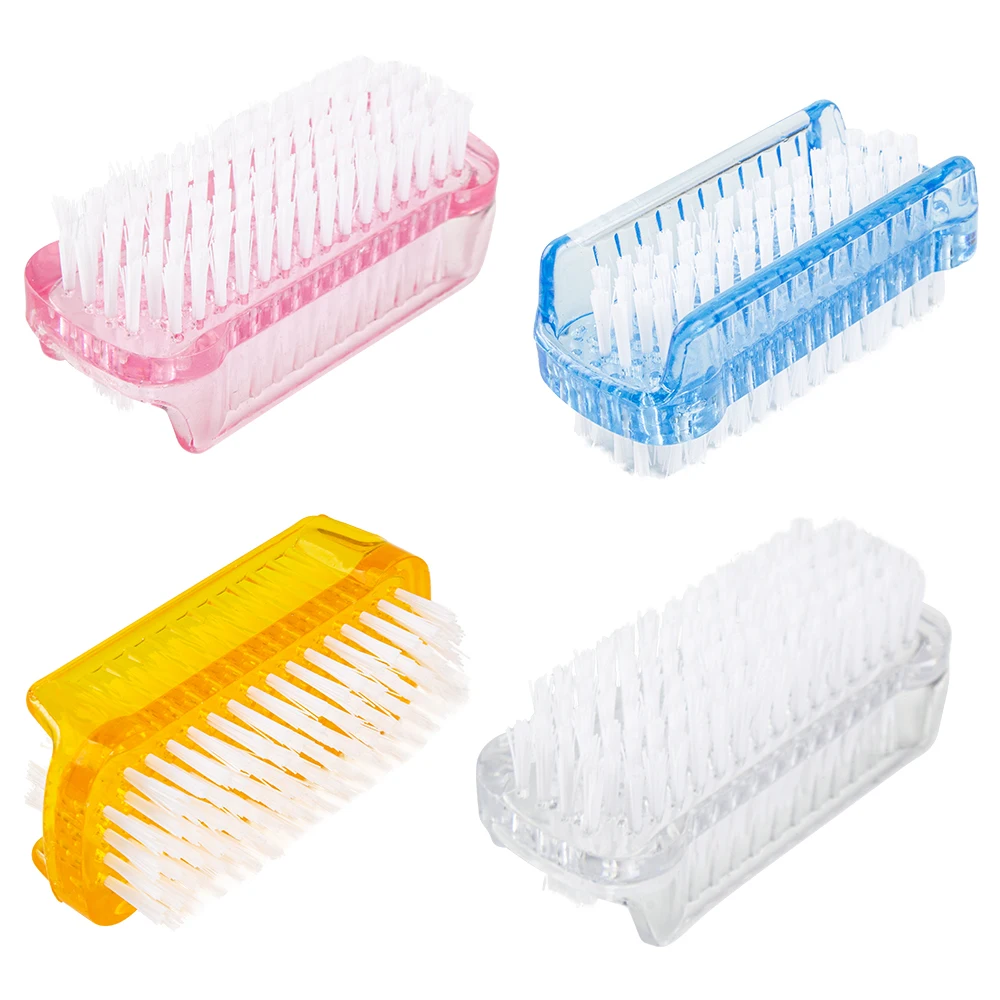 Nail Cleaning Brush 10/20/30/50Pcs Plastic Nail Dust Powder Cleaning Brush Double Sided Hand Fingernail Toes Scrubbing Brush Cleaner Pedicure Scrub