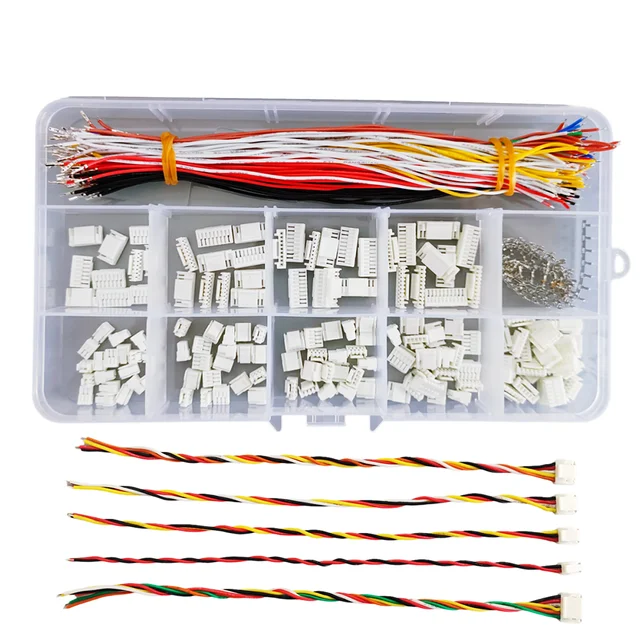 Micro JST-GH 1.25mm GH1.25 Connector with Single Head Pre-Crimped Soft Silicone Cables for 2/3/4/5/6/7/8/9/10 Pin Housing