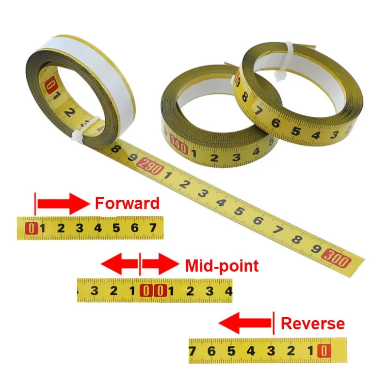 Metric Steel Miter Track Tape Measure 0.5'' Self Adhesive 1-5M for Router Table Saw T-Track Woodworking