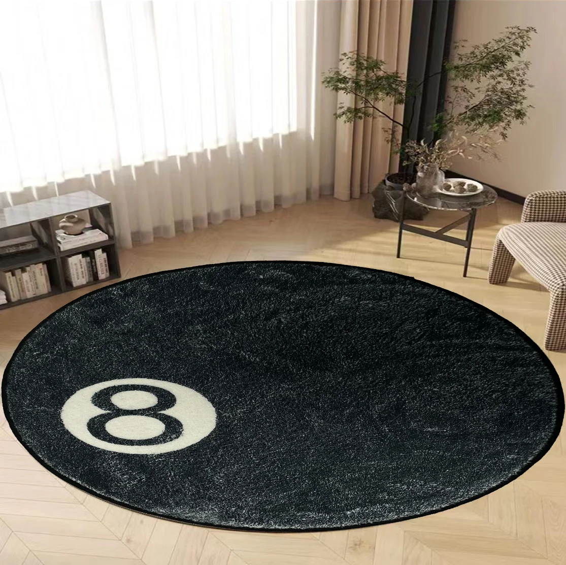 Billiards Challenge Carpet 8-Ball Plush Floor Mat Shaggy Rugs for Game Rooms