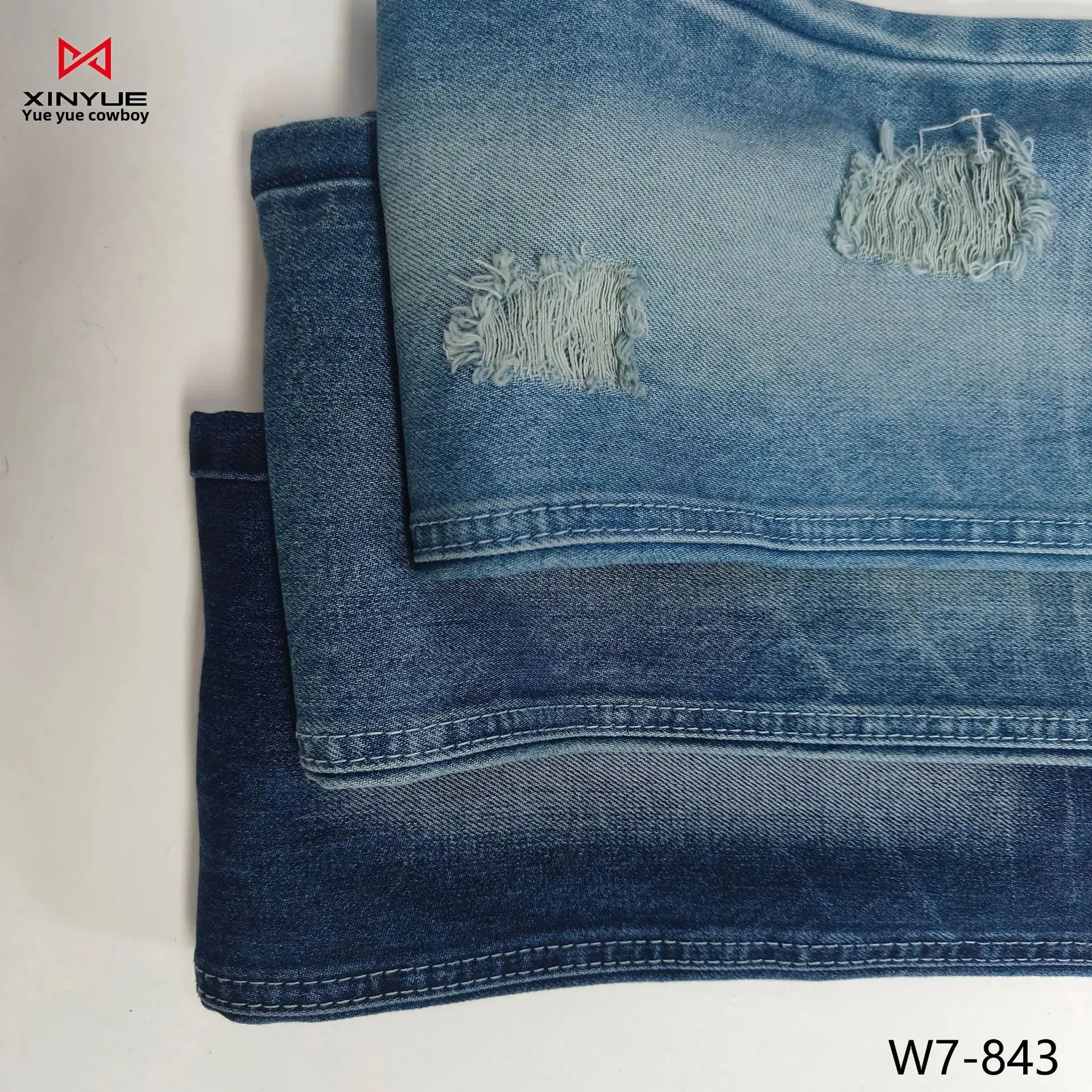 Washed Denim Fabric for Jacket And Pants Wear Resistant Twill Cotton Polyester Winter Outerwear And Bottoms Material