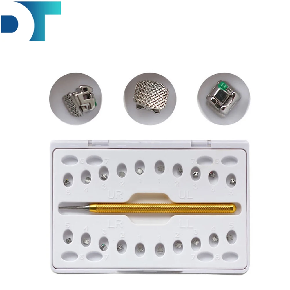 

Orthodontic Brackets Brace Monoblonck Self-Ligating Brackets Roth/MBT 0.022 345Hooks Buccal Tubes With 10PCS Tractions Hooks