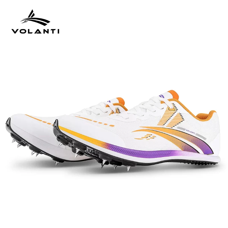 Volanti 911 Black Lightning Carbon Spike Shoes Thick soled Sprint Track and Field Sneakers Long Jump Competition Sprint Shoes