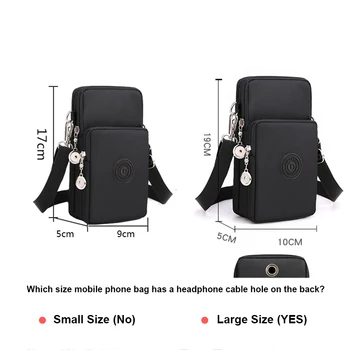 New Women Mobile Phone Bag Nylon Cell Phone Bag Coin Purse Strap Shoulder Bag Small Crossbody Bags for Women Wallet Travel Purse – תמונה 6