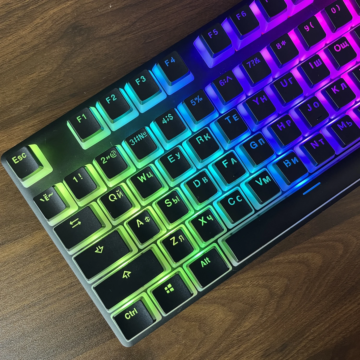 Russo Layout Pudim Keycap Teclado Mecânico Inglês e Russo Keycaps Oem Altura 60 87 104 - Imagem 4