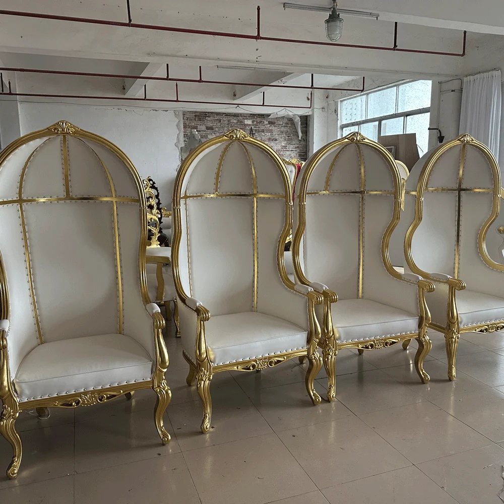 Events Wedding Supplies Luxury Gold Stainless Steel Throne Chairs Modern