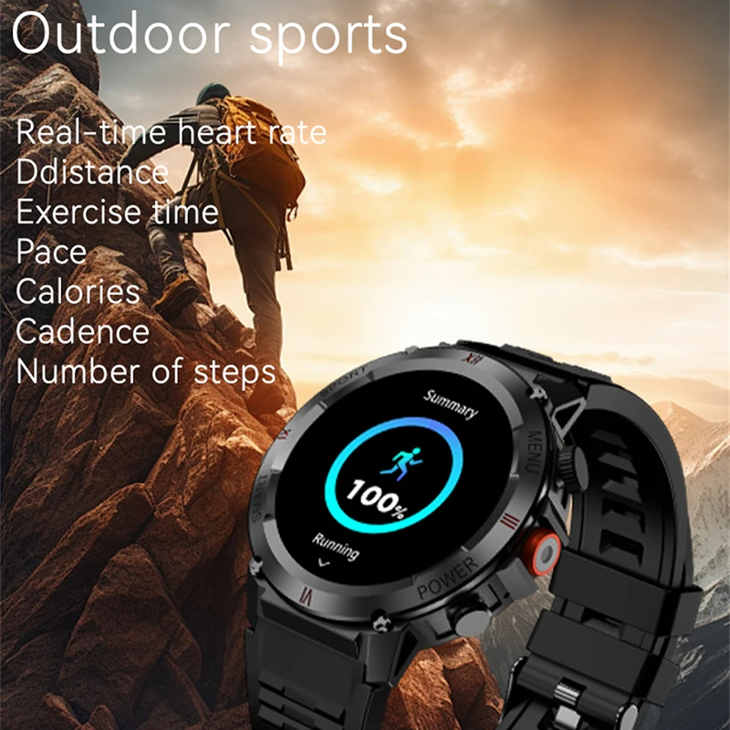 1.46" Flashlight Bluetooth Call Smart Watch Men Women GPS Sport Track Bluetooth Call IP68 Waterproof Smartwatch Man 2024 New