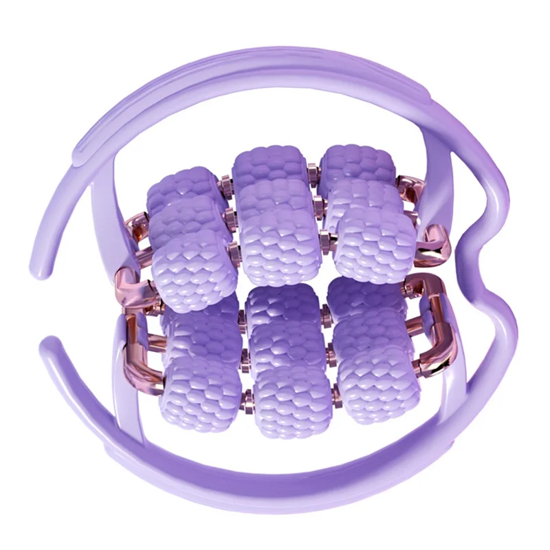 1 PCS Clamp Leg Massager, Wheels Muscle Roller Massager Purple With 18 Wheels 360 Degree Leg Neck Muscle Hand Arm Relaxer