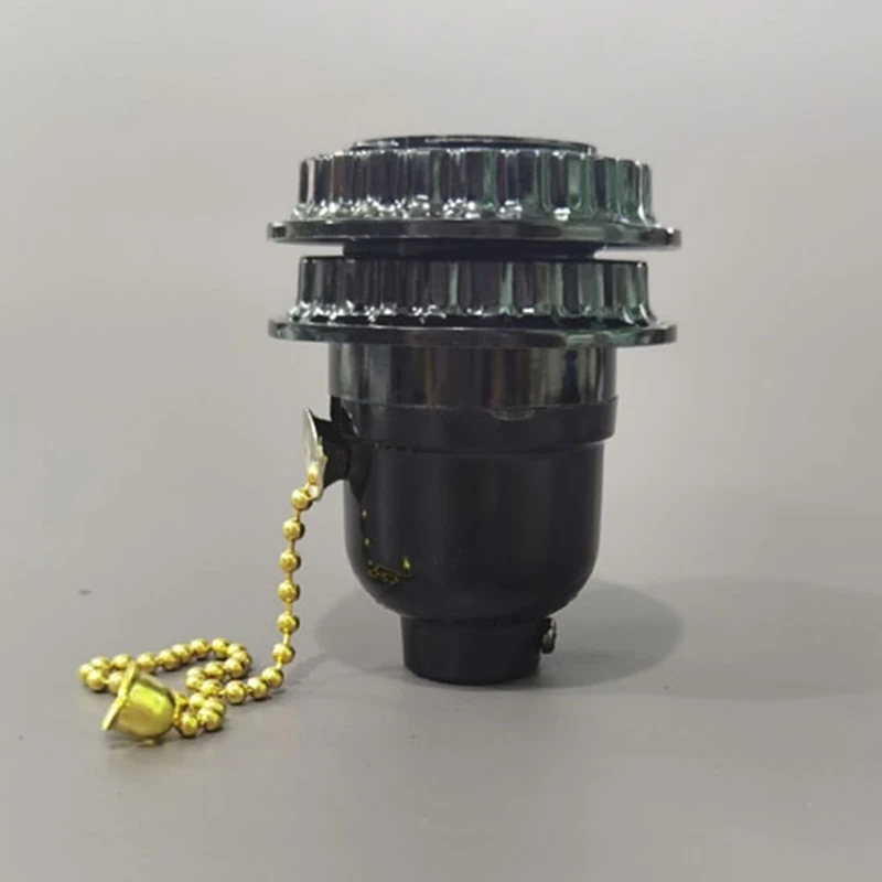 UL bakelite lamp holder E26 Vintage Edison spiral bulb base zipper and knob switch Vintage chandelier and table lamp holder