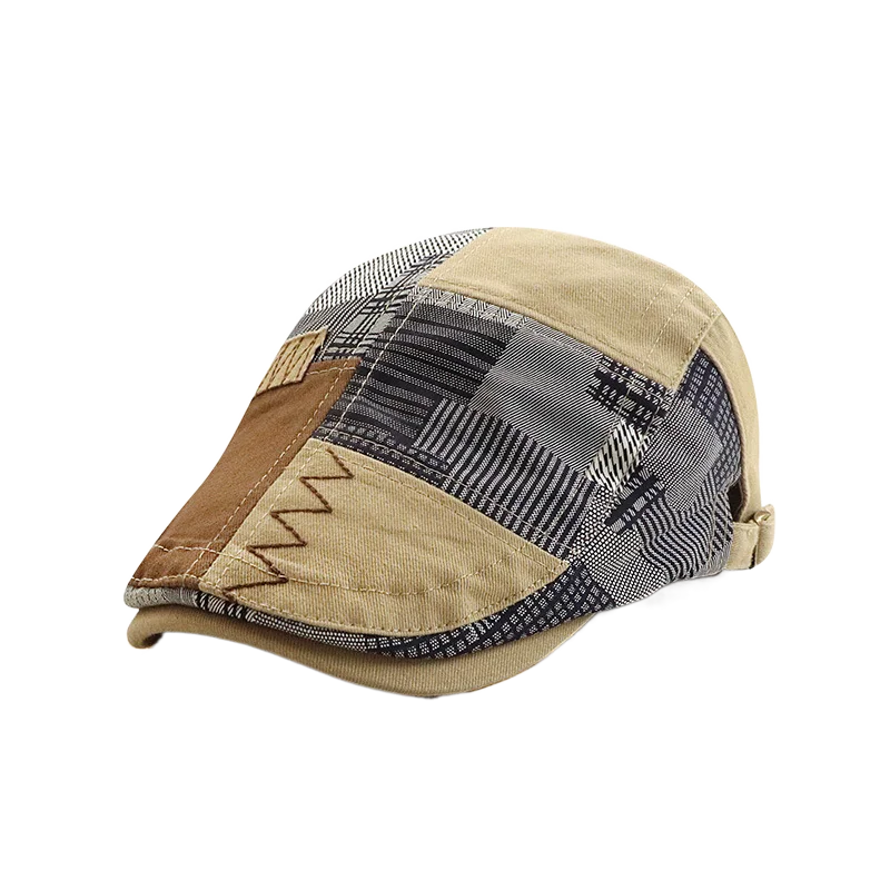 

Men Beret Hat Cotton Buckle Adjustable Newsboy Hats Cabbie Gatsby Cap