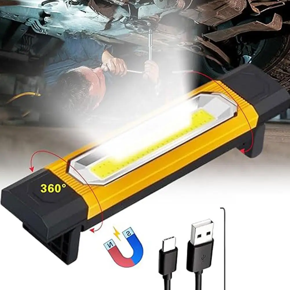 

Rechargeable Powerful COB LED Work Light Car Garage Mechanic Lamp USB Flashlight Magnetic Torch Emergency Light Warning Light