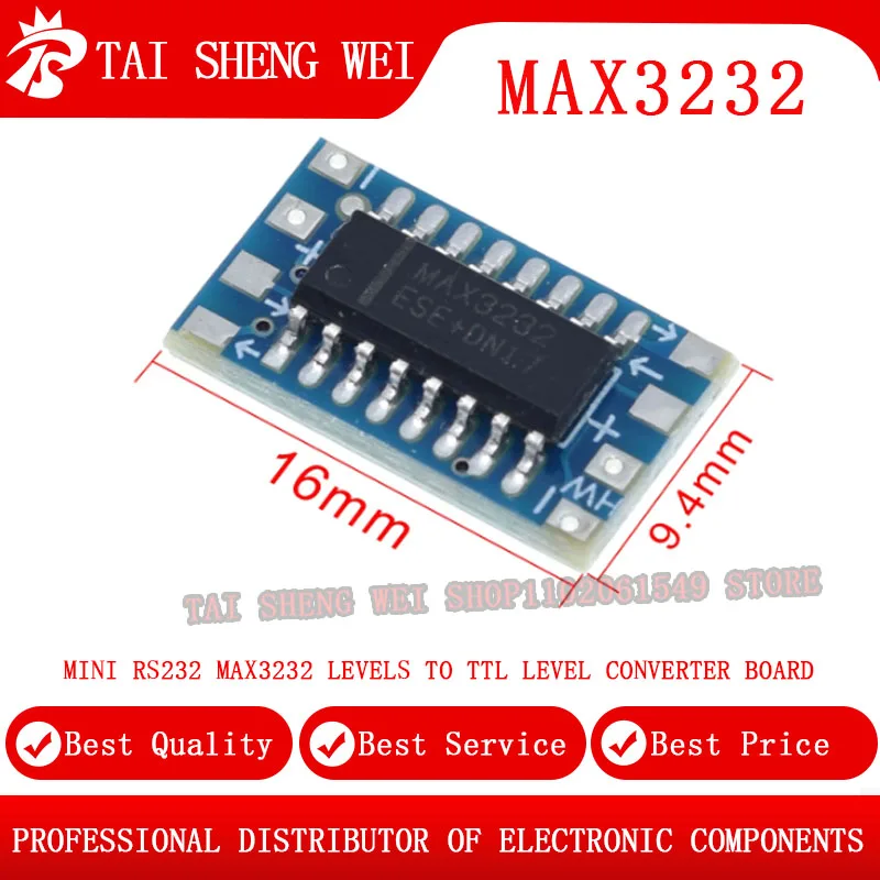 

10pcs mini RS232 MAX3232 Levels to TTL level converter board serial converter board Dropshipping