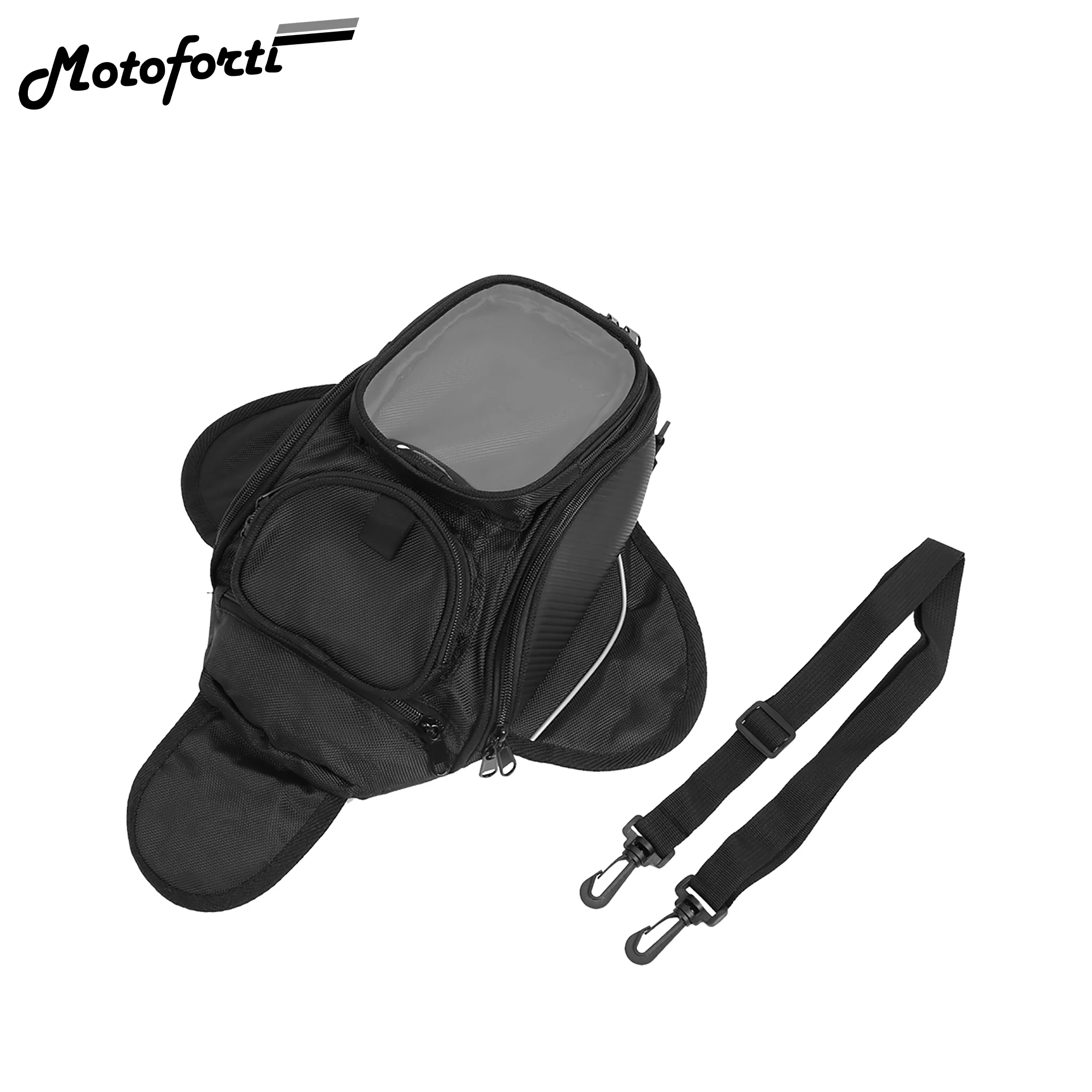 Motoforti Universal 6.8'' Motorcycle Tank Bag Oxford Waterproof Magnetic Gas Oil Fuel Saddlebag Big Window motorcycle tank bag