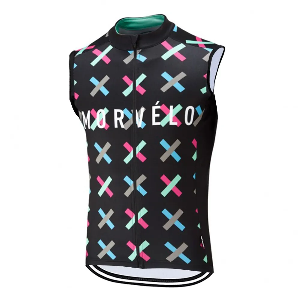 Morvelo Men Pro Team Cycling Jersey Summer Sleeveless Cycle Vest Breathable MTB Bike Bicycle Jersey Maillot Sport Gilet Ciclismo