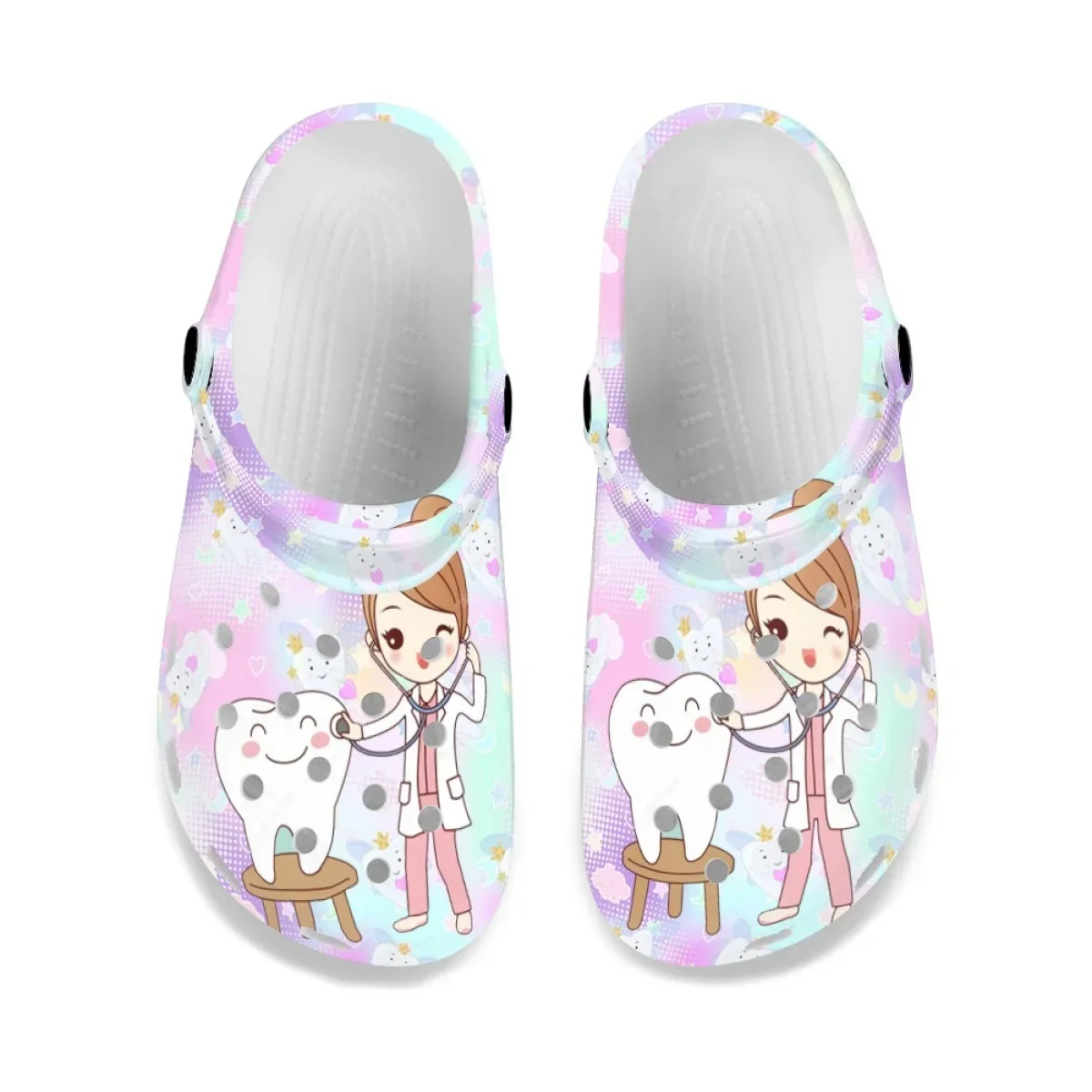 Cute Dentist Fairy Print Comfortable Sandals Women Lightweight Fashion Outdoor Slippers New Popular Summer Non-slip Garden Shoes