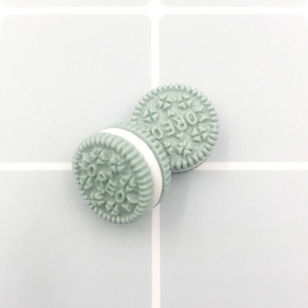 Resin Crafts 20Pcs Miniature Resin Cream Biscuit Flat back Cabochons Simulation Fake Food Scrapbooking DIY Embellishment Decoration Crafts