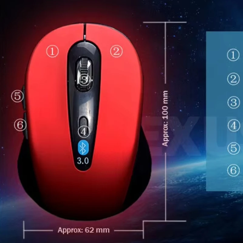 Portable Mini Wireless Mouse Bluetooth 3.0 Optical Mouse 1600DPI for Laptop Pc