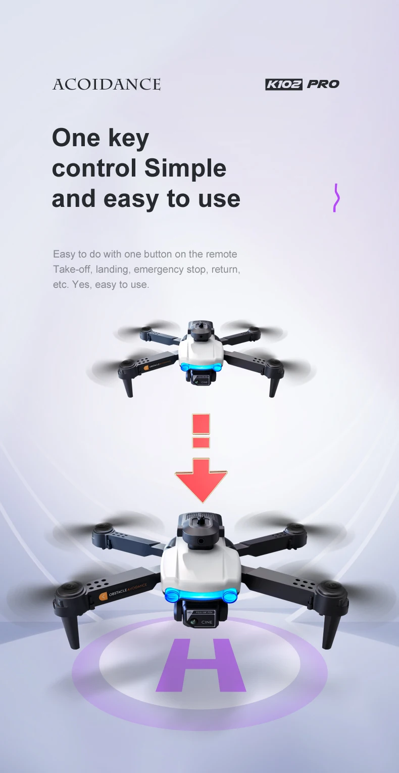 K102 Pro Drone, acoidance k1oz pro one key
