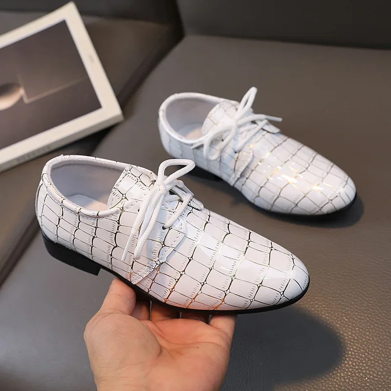 Boys Performance Shoe Pointed Toe Children Leather Casual Shoes Fashion School Student Non-slip Kids Wedding Shoes leather shoes,kids shoes