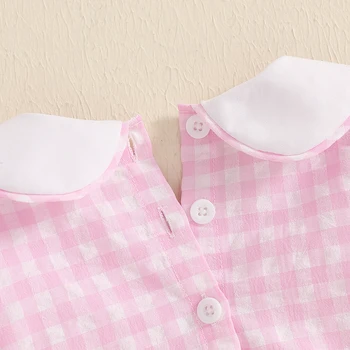 Adorable Baby Girl Romper with Floral Embroidery and Ruffled Collar for Stylish Summer Outfits - Cute Infant Jumpsuit 1