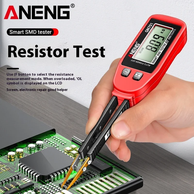 ANENG GN701 Smart SMD Tester Multimeter Capacitance Resistance Diode Capacitor Test Pen LCD Display 3000 Counts Test Custom tool 2