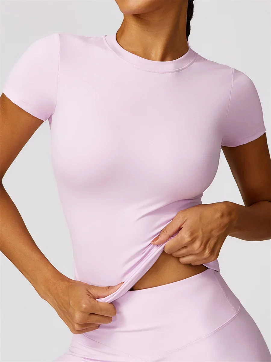 Sports Bra Set Gym Workout Set Yoga Pants Set Yoga Set Fitness Set Sportswear Set Sports Set Seamless Yoga Set Women Short Sleeve Top High Waist Leggings Two Piece Workout Clothes Sports Fitness Gym