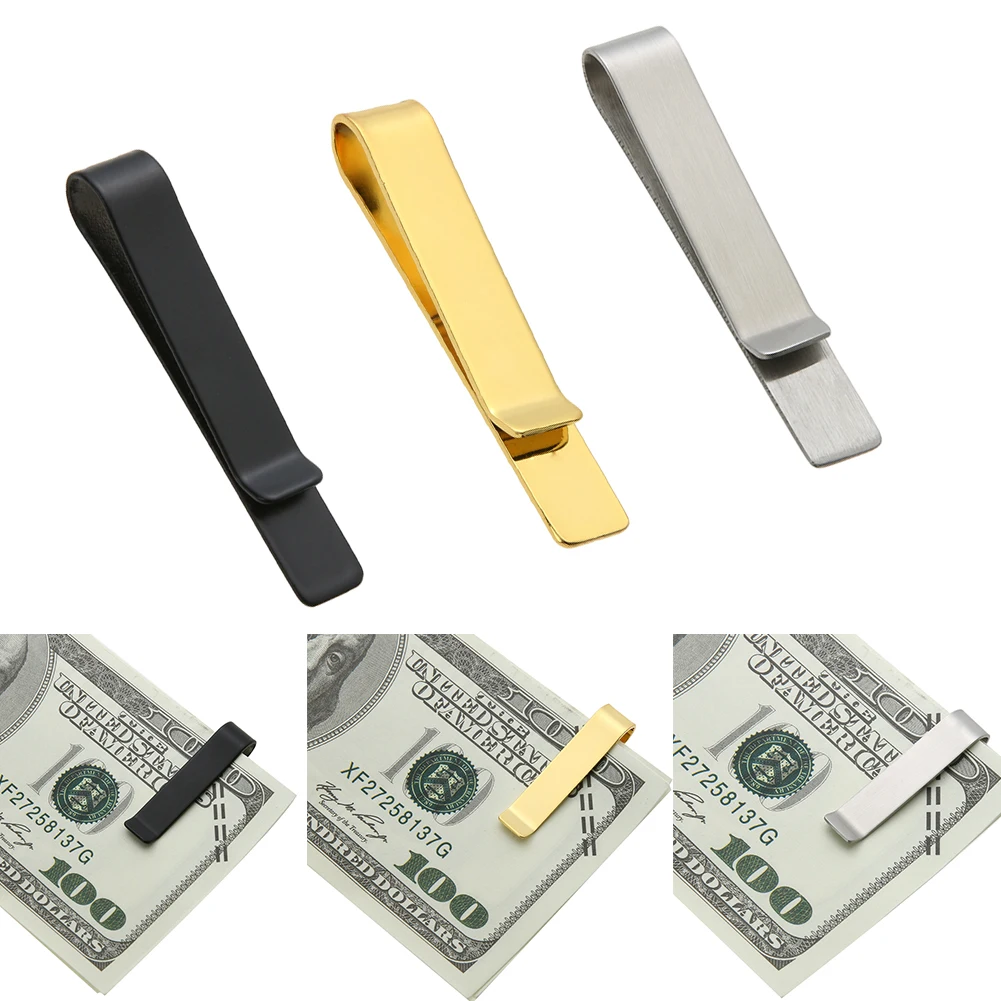 Stainless Steel Cash Clamp Holder Portable Credit Card Holder Practical Minimalist Wallet Solid Color for Cash Card Collar 2