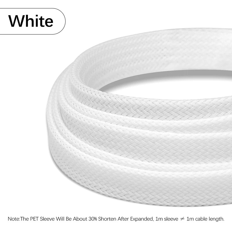Expandable PET Braided Cable Sleeve - Wire Protection Sheath, Multiple Sizes Available