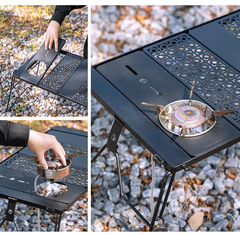 CAMPINGMOON KR Tragbarer Camping IGT Koreanischer Stil Kocher-Einheit Picknick-Tisch Mehrzweck-Zwischenplatte für Outdoor-Kochen – Detail 18